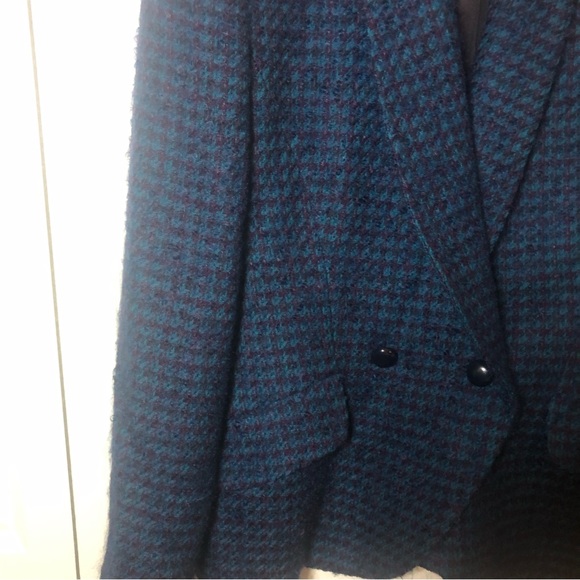 Vintage Barrie Pace Ltd. Wool Mohair Double Breasted Blazer Blue Purple 6 - Picture 2 of 8